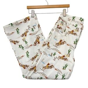 Reba Cowgirl Print High-Rise Wide Leg Jeans Size 10